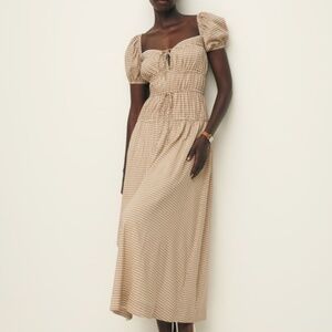 NEW Reformation Rhett Midi Dress - Anzo Check